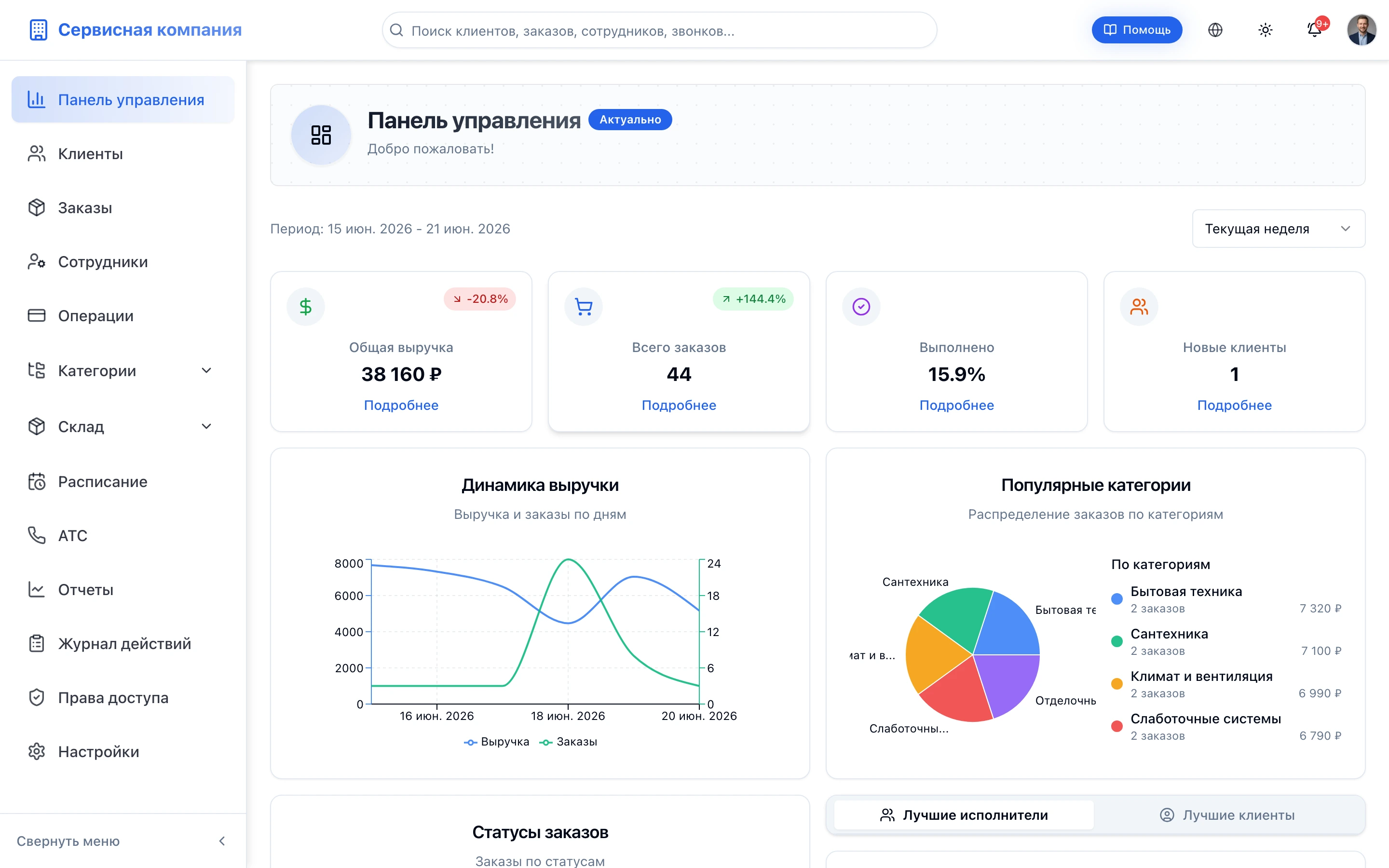 Каталог под сервисную работу